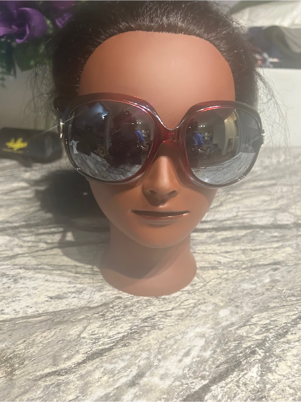 Oversized Gradient Burgundy Womenâs Sunglasses